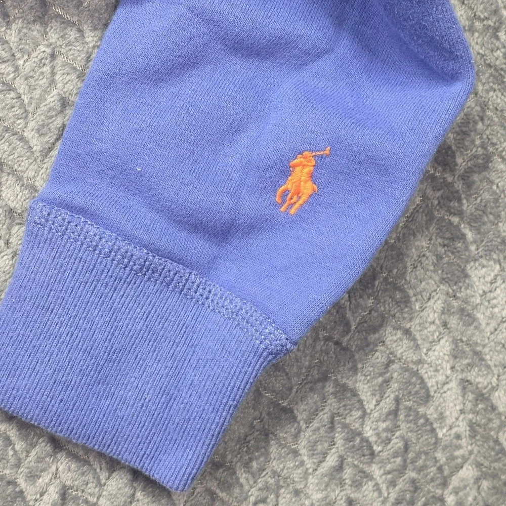 Polo Ralph‎ Lauren Full Zip Hoodie Boys Medium 10-12 Blue Pony Logo Spellout